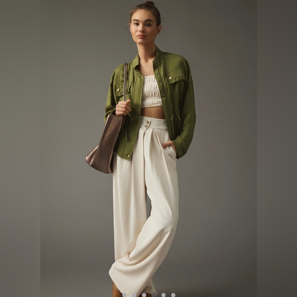 By Anthropologie Oversized Utility Jacket in Moss - Picture 4 of 7